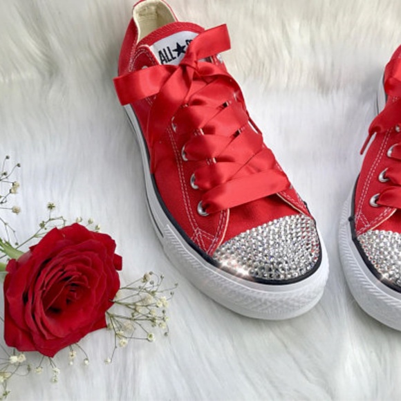 Red Swarovski Bling Converse - Picture 4 of 6